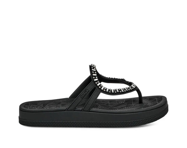 Sanuk women's black sales flip flops