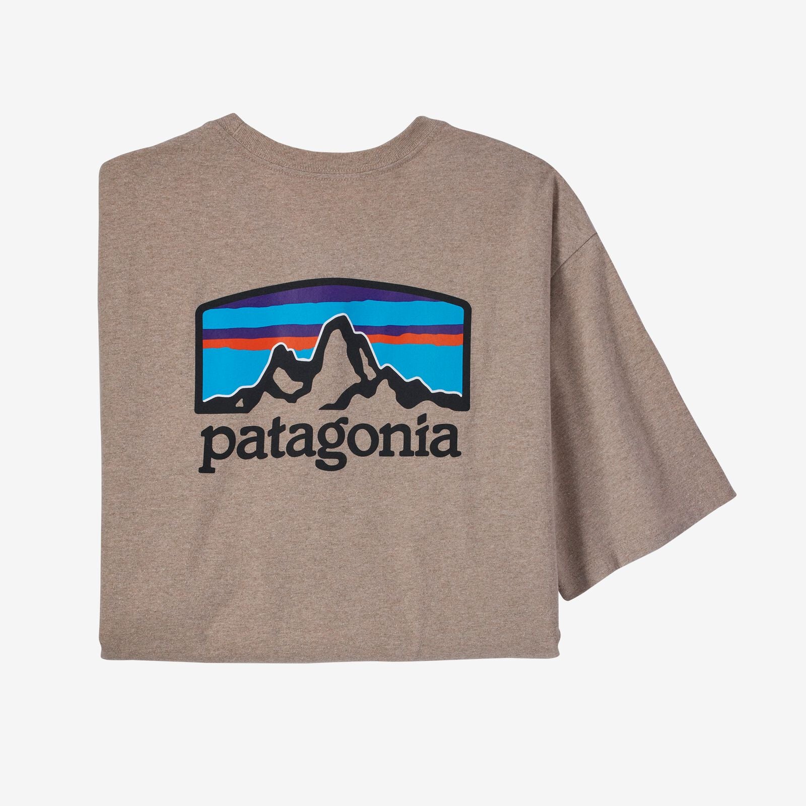 Patagonia Shirt Mens Medium Yellow Responsibili Tee Fitz Roy Horizons NWT