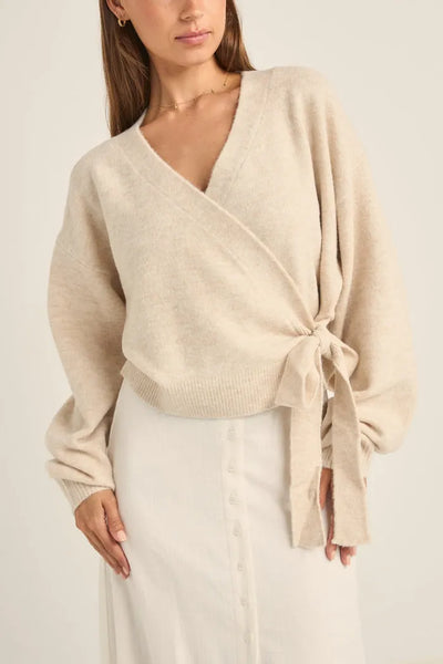 Rhythm Womens Sweater Lexie Wrap Front Knit