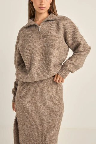 Rhythm Womens Sweater Quinn Zip Knit