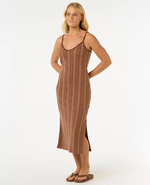 Rip Curl Womens Dress San Carlos Jacquard Knit Midi