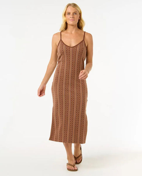 Rip Curl Womens Dress San Carlos Jacquard Knit Midi