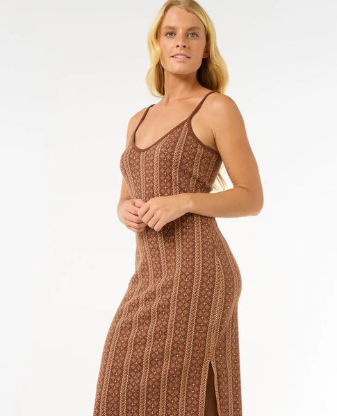 Rip Curl Womens Dress San Carlos Jacquard Knit Midi