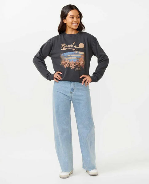 Rip Curl Womens Sweatshirt Wave Gliders Relaxed Crew