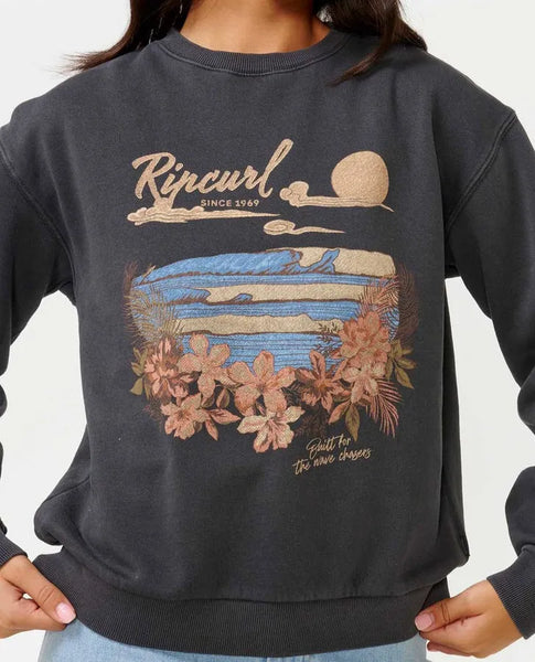 Rip Curl Womens Sweatshirt Wave Gliders Relaxed Crew