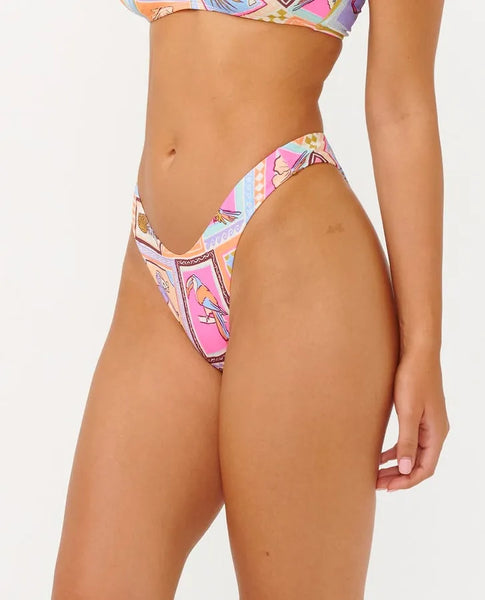 Rip Curl Womens Bikini Bottoms Beach Party High Leg Cheeky Coverage