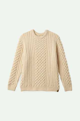 Brixton Mens Sweater Classic Fisherman Cable Knit