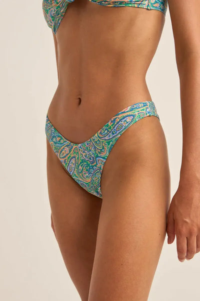 Rhythm Womens Bikini Bottoms Cabo Paisley Hi Cut