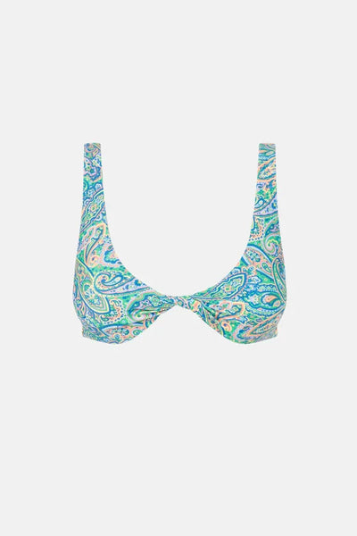 Rhythm Womens Bikini Top Cabo Paisley Twist Front Top