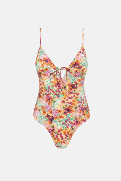 Rhythm Womens Swimsuit Sierra Floral Tie Front One Piece