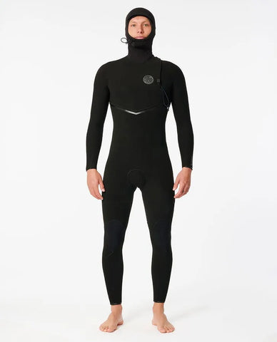 Rip Curl Mens Wetsuits E7 E-Bomb 4/3 Hooded Zip Free Fullsuit