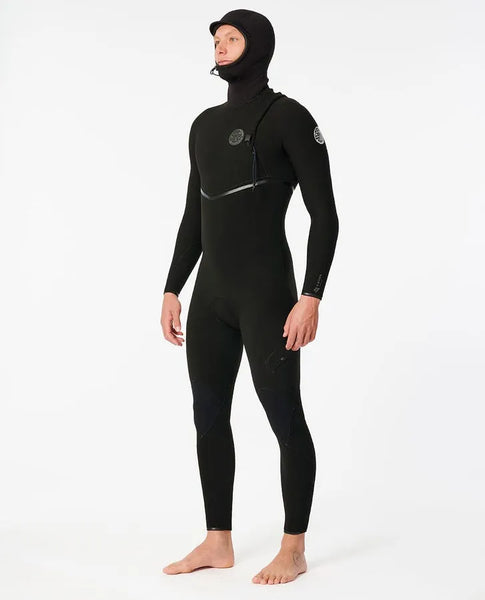 Rip Curl Mens Wetsuits E7 E-Bomb 4/3 Hooded Zip Free Fullsuit