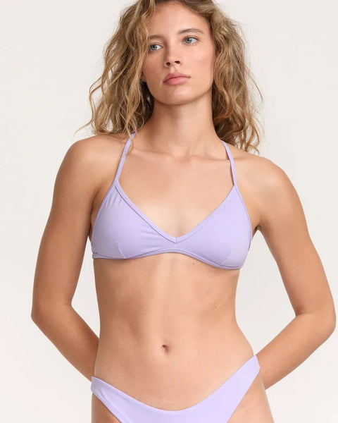 RVCA Womens Bikini Top Solid Triangle Crossback