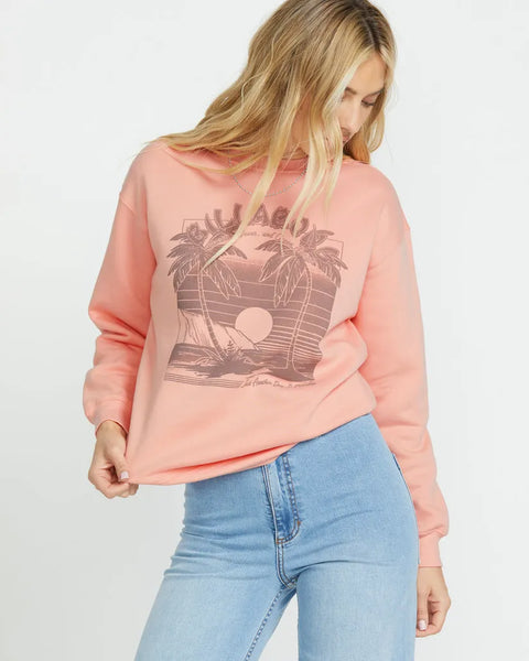 Billabong Womens Sweatshirt Sunset Memories Crew