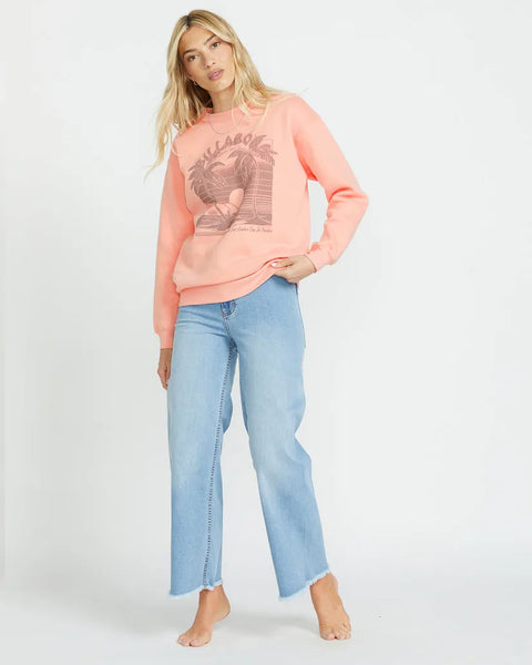 Billabong Womens Sweatshirt Sunset Memories Crew