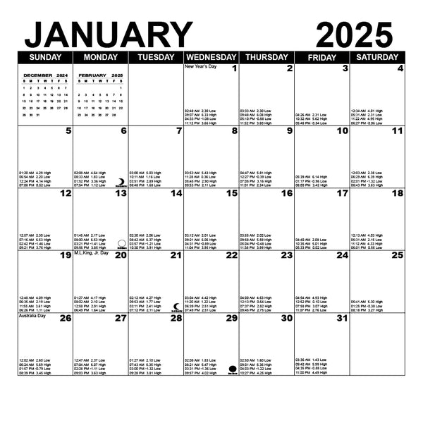 Encinitas 2025 Tide Calendar