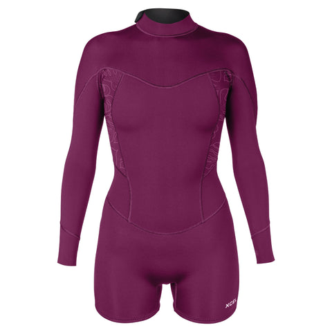 Xcel Women's Axis Long Sleeve Back Zip Boy Short Spring Wetsuit 2mm DS