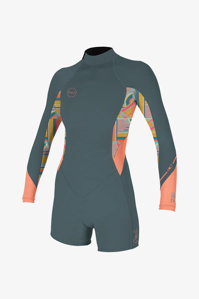 Oneill Womens Wetsuits Bahia 2/1mm Back Zip Long Sleeve Spring