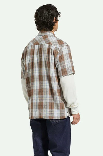 Brixton Mens Shirt Cru Linen Blend Relaxed