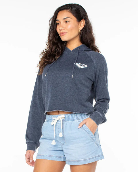 Roxy Womens Sweatshirt We Arrived Cropped Hoodie