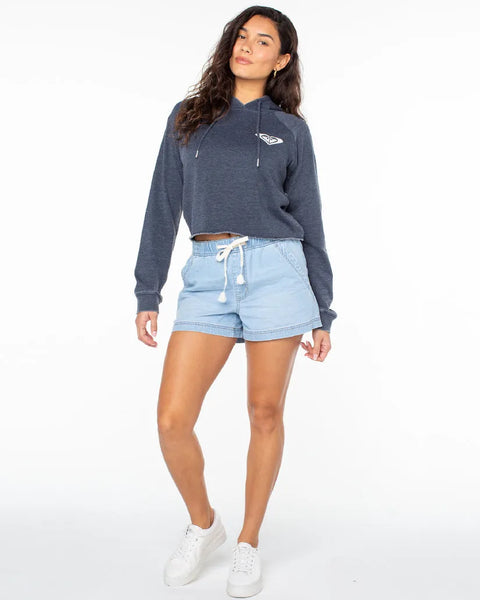 Roxy Womens Sweatshirt We Arrived Cropped Hoodie