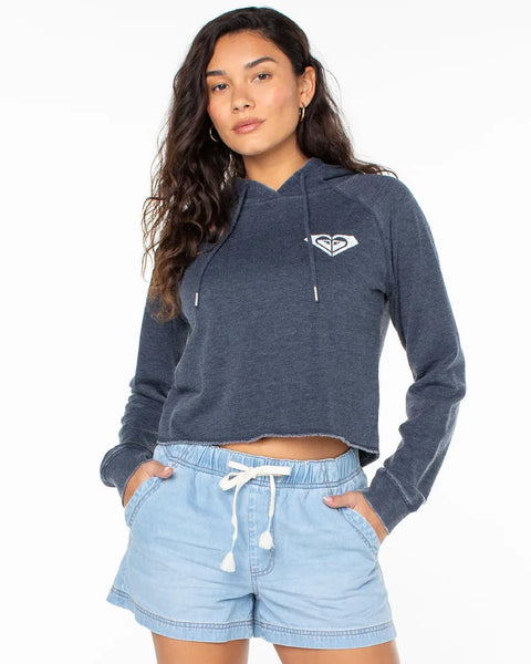 Roxy Womens Sweatshirt We Arrived Cropped Hoodie