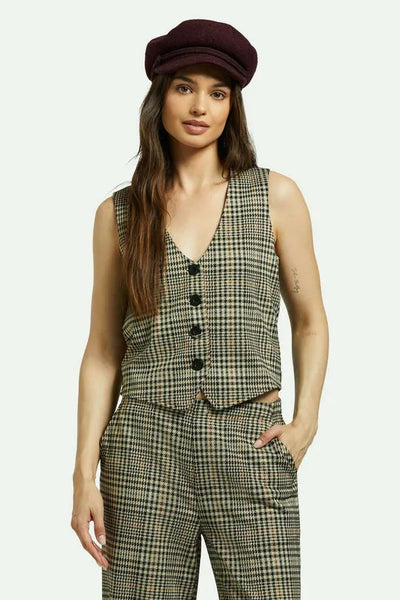 Brixton Womens Vest Menswear Plaid Leisure Vest