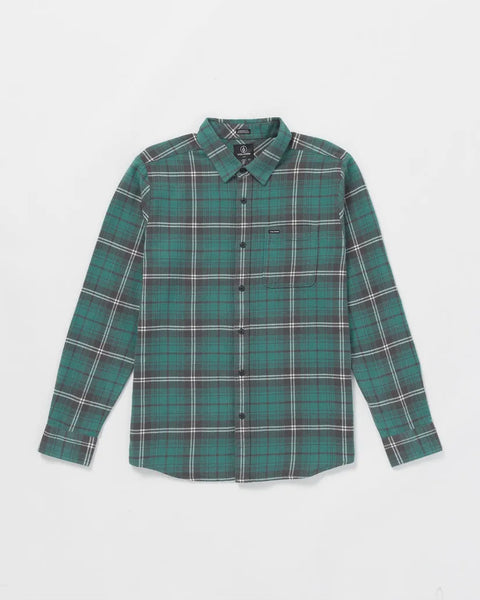 Volcom Mens Shirt Caden Plaid Long Sleeve