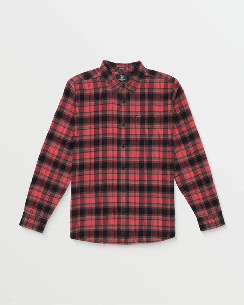 Volcom Mens Shirt Caden Plaid Long Sleeve