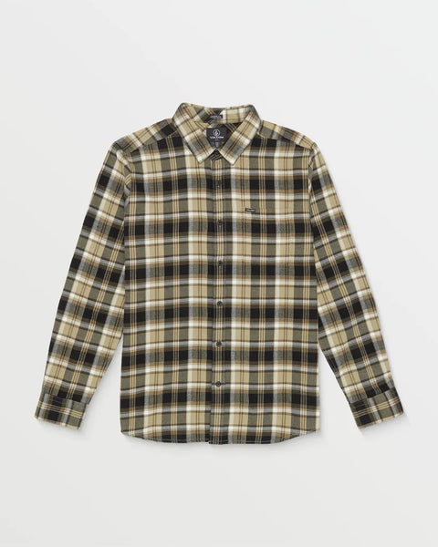 Volcom Mens Shirt Caden Plaid Long Sleeve