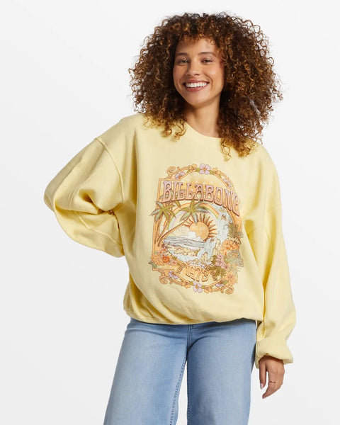 Billabong Womens Sweatshirt Aloha Kendal Crew Neck