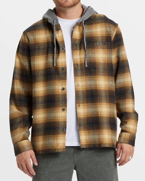 Billabong Mens Shirt Baja Hooded Long Sleeve Flannel