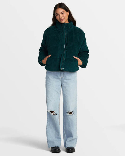 RVCA Womens Jacket Eezeh Corduroy Puffer