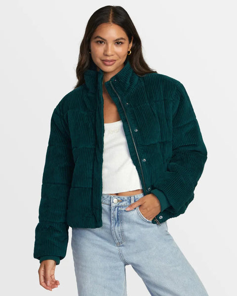 RVCA Womens Jacket Eezeh Corduroy Puffer