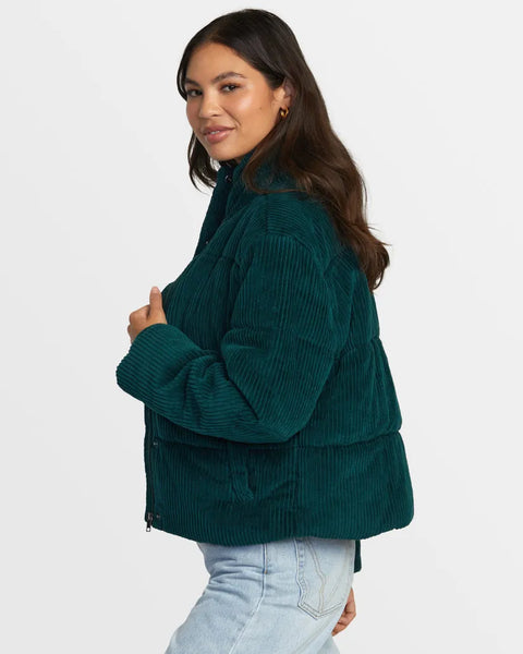 RVCA Womens Jacket Eezeh Corduroy Puffer