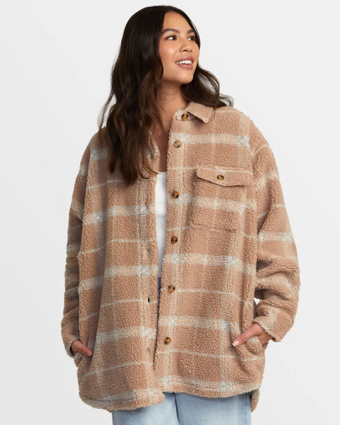 RVCA Womens Jacket Birdie Shacket Flannel