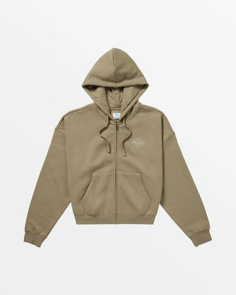 RVCA Womens Sweatshirt Court Zip Hoodie