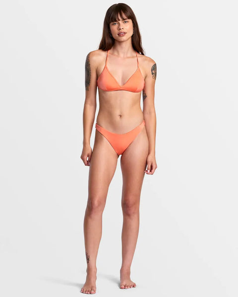 RVCA Womens Bikini Top Solid Shimmer Crossback Triangle