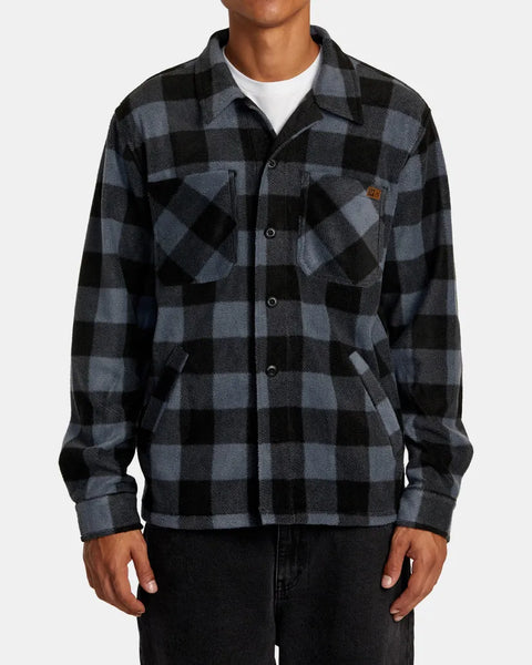 RVCA Mens Jacket Yukon Hi Pile Fleece Shirt Jacket