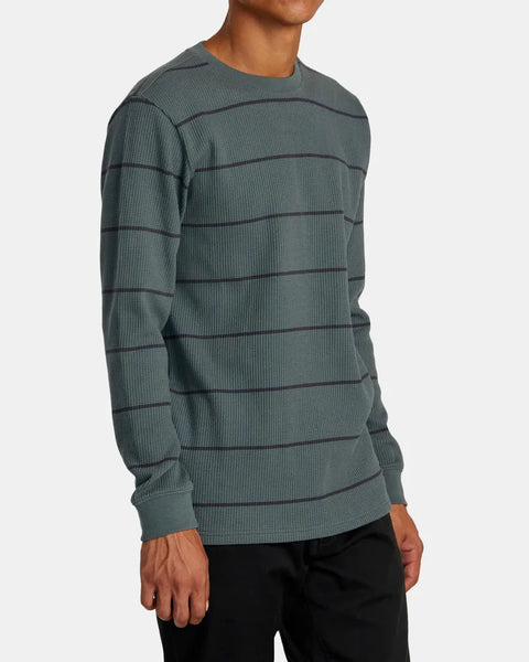 RVCA Mens Shirt Dayshift Thermal Stripe Long Sleeve