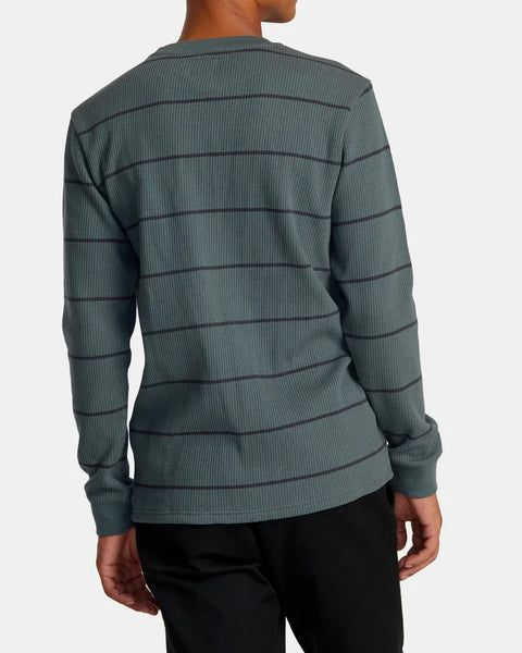 RVCA Mens Shirt Dayshift Thermal Stripe Long Sleeve