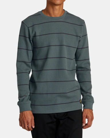 RVCA Mens Shirt Dayshift Thermal Stripe Long Sleeve