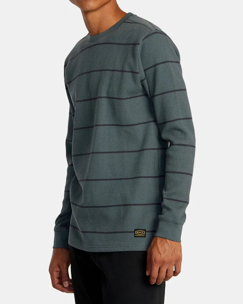 RVCA Mens Shirt Dayshift Thermal Stripe Long Sleeve