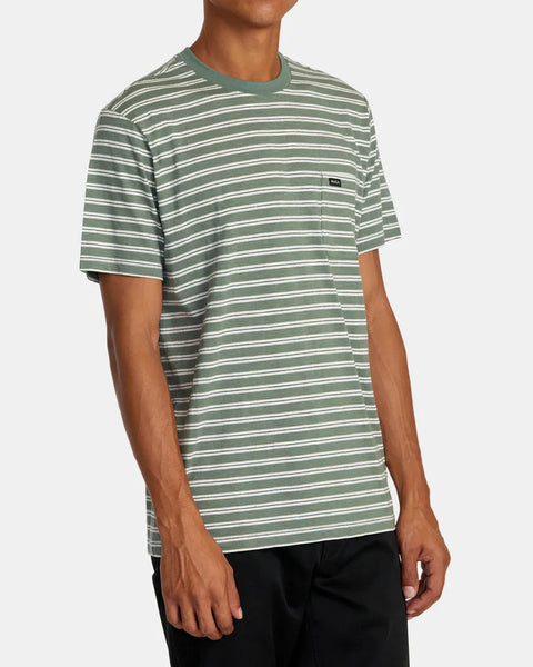 RVCA Mens Shirt Magnolia Stripe Pocket Tee