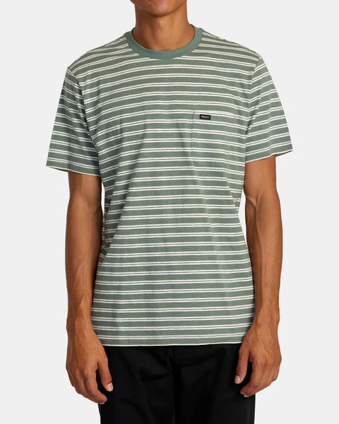 RVCA Mens Shirt Magnolia Stripe Pocket Tee