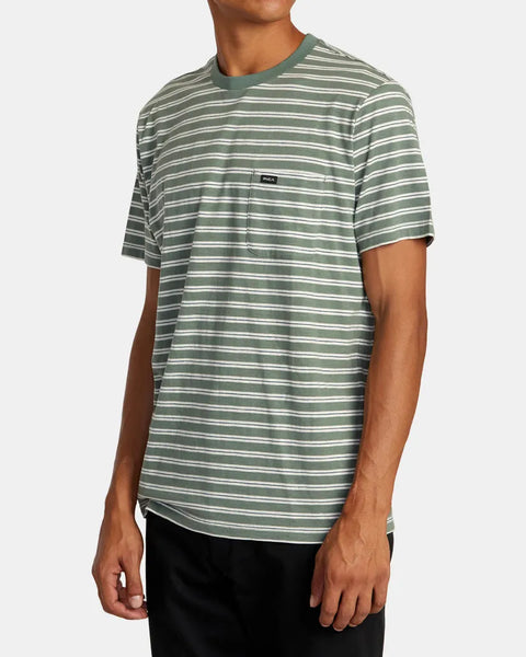 RVCA Mens Shirt Magnolia Stripe Pocket Tee