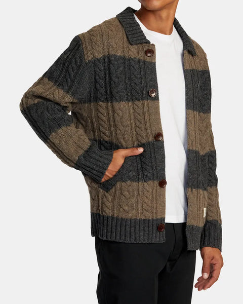 RVCA Mens Sweater Chefs Kiss Cardigan