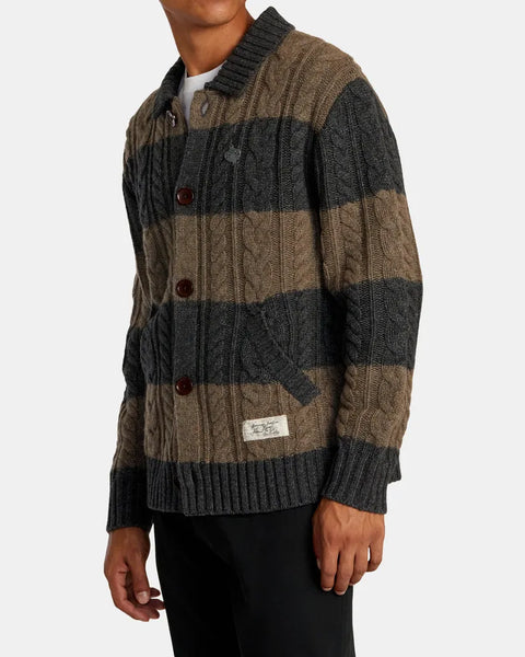 RVCA Mens Sweater Chefs Kiss Cardigan