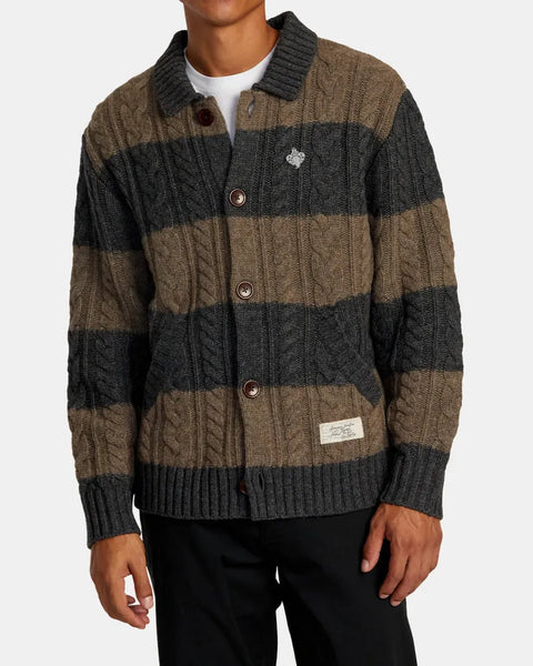 RVCA Mens Sweater Chefs Kiss Cardigan