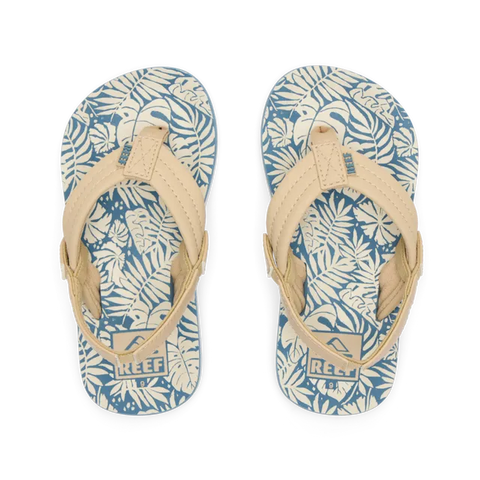 Reef Kids Sandals Little Ahi Blue/Tan Palm